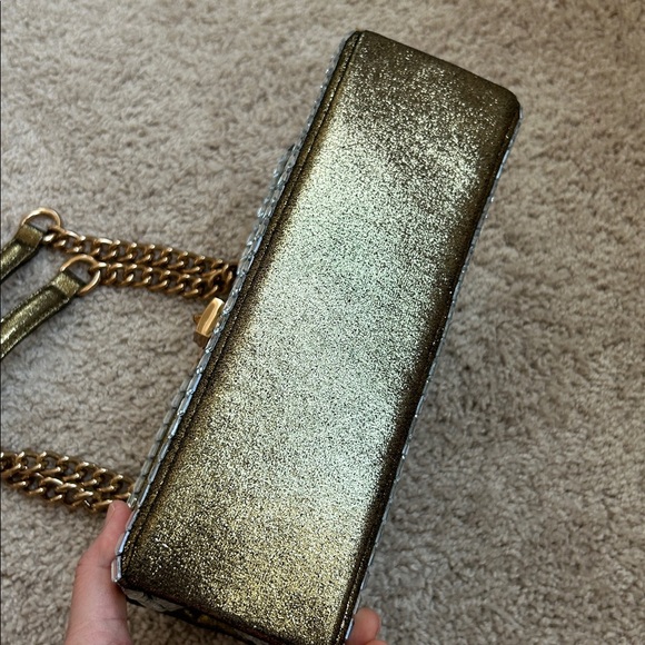 Kurt Geiger Silver Crossbody Bag with Gold Chain - Picture 7 of 14